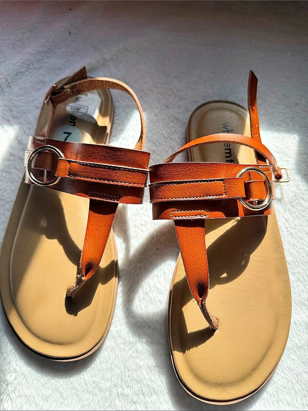 White House Black Market Brown & Tan Strappy Sandals US 7